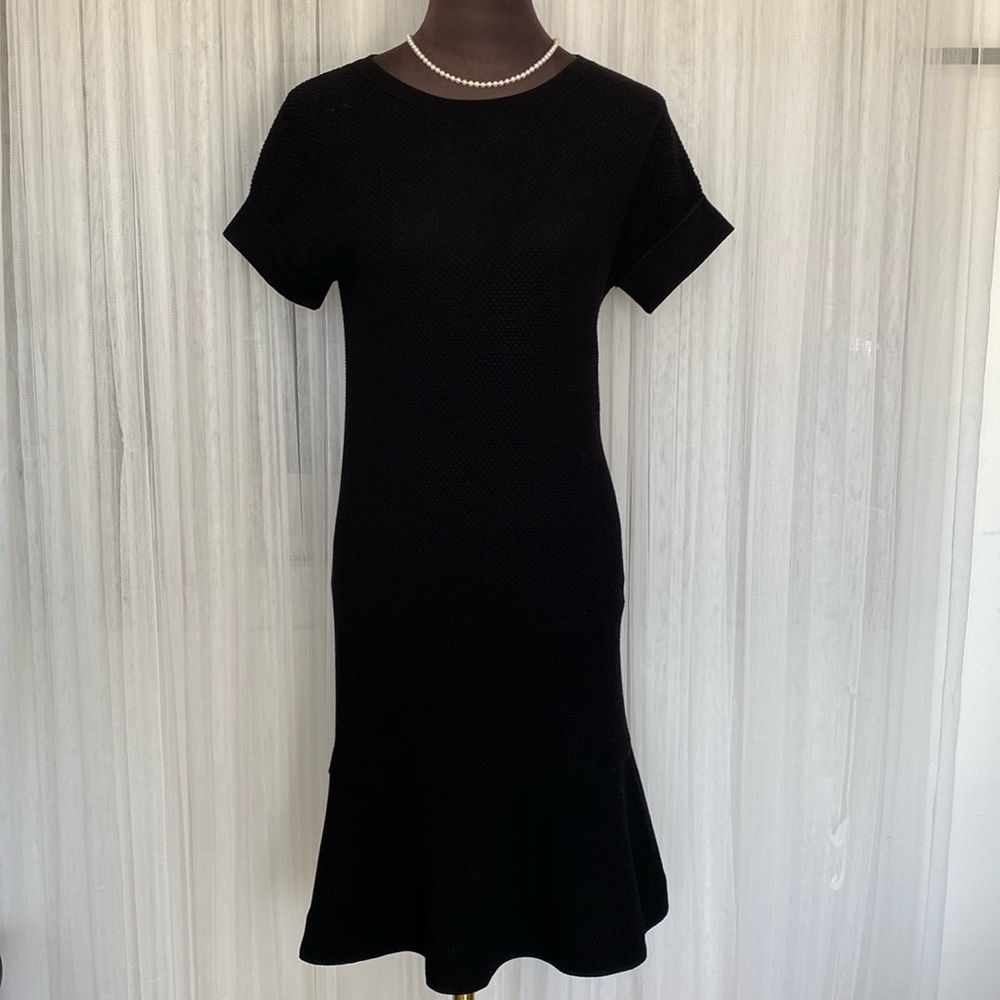 Marc O’Polo pointe knit black dress! Classic and stylish, tiered ruffle! Size 36